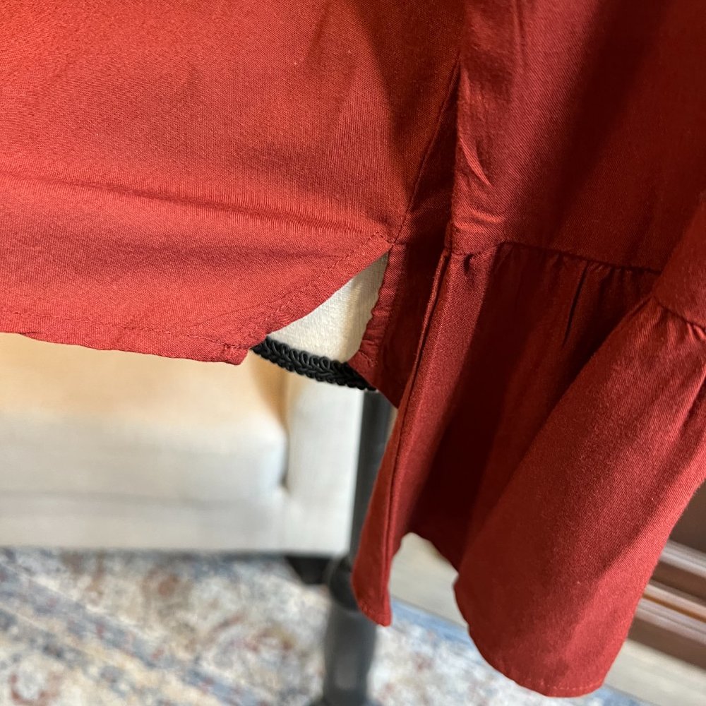 Beachlunchlounge Button Down Collar Ruffle Hem Sl… - image 4